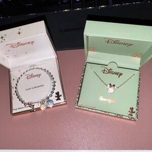 Disney Minnie Silver necklace and bracelet